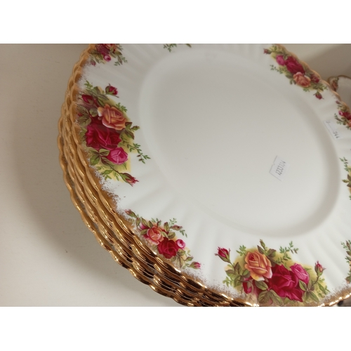 68 - Royal Albert 'old country roses' dinner plates six in total and service ware