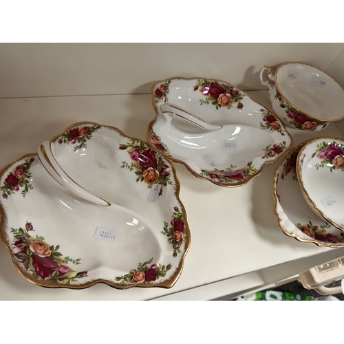 68 - Royal Albert 'old country roses' dinner plates six in total and service ware