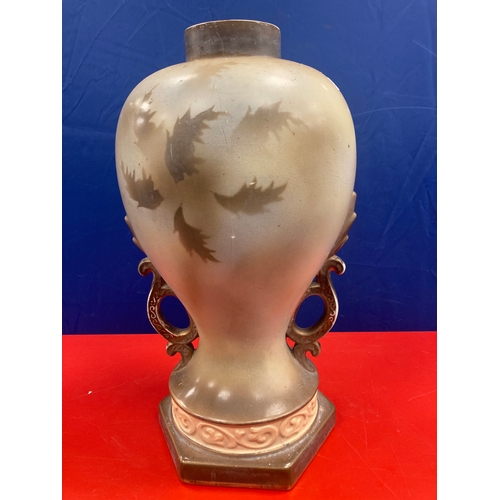 70 - Antique ceramic urn as found. No lid and cracked too. Approx 13 inches tall