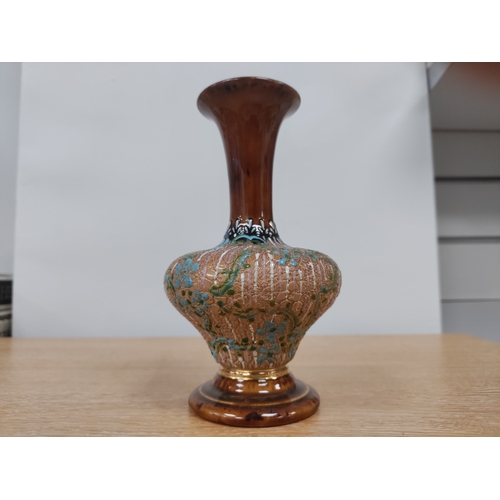 83 - 1890 Royal Doulton Slaters Vase. H 15cm x 9cm