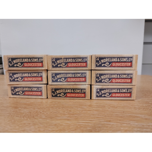 121 - England's Glory Moreland Gloucester Matches. Six empty and three unused. Matches match boxes box's