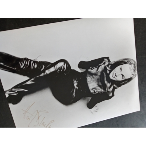 180 - Honor Blackman signed black and white photograph H25cm x W20cm