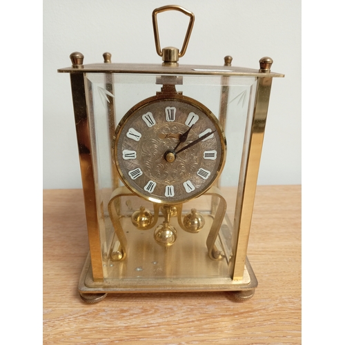 365 - K. U. S. P 1 Germany working Torsion carriage clock H15cm x W12cm