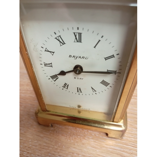 366 - Bayard made in France working carriage clock H 11cm x 5cm