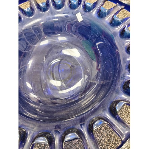 28 - Large blue glass bowl