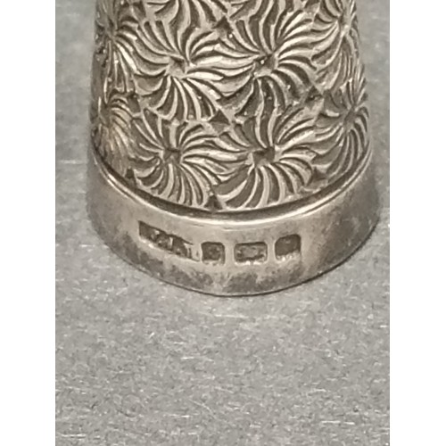 160 - One hallmarked Silver thimble and a marked silver thimble weight 11.38 grams