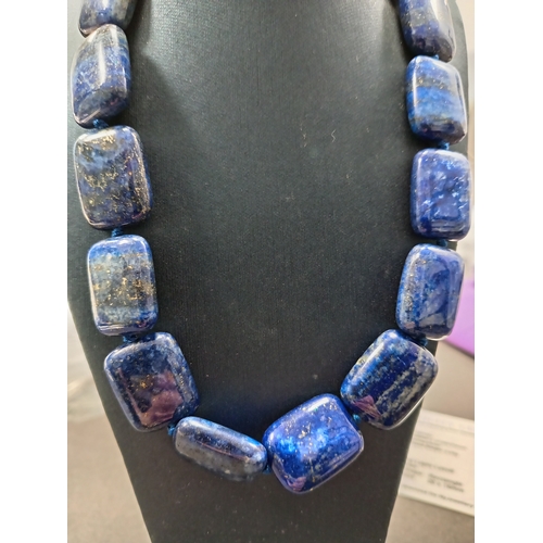 29 - Gemporia Lapis Lazuli necklace with 925 silver clasp L 44cm