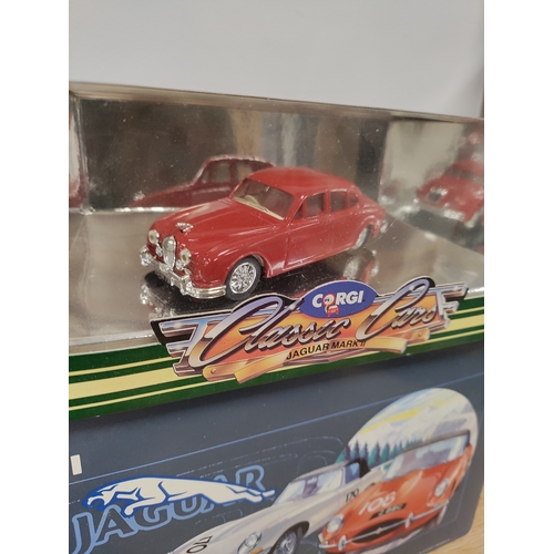 90 - Two boxed Corgi Classic Cars Jaguars one box contains two and is limited edition 4511/7500. 97701