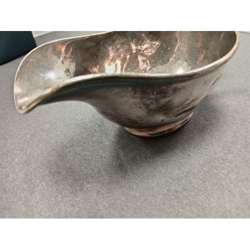 101 - The Alexe Clark company London silver plated gravy boat weight 120.36 grams