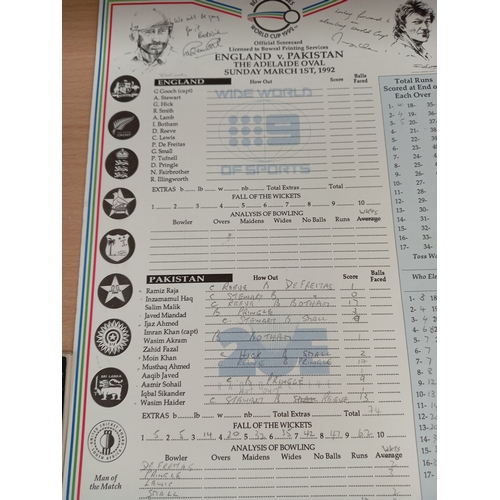 104 - Benson & Hedges World Cup official Cricket program with 1992 scorecards