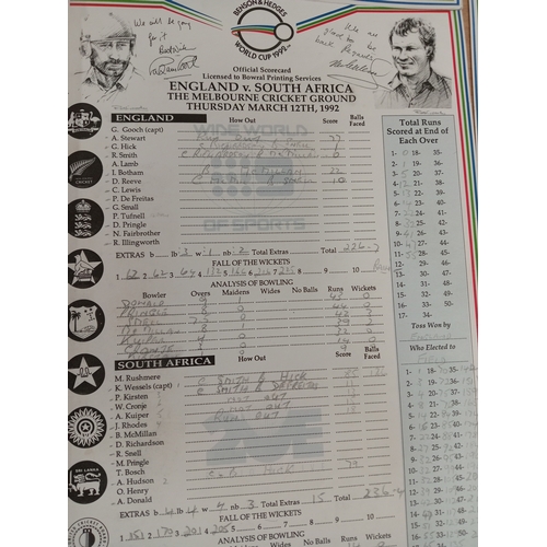 104 - Benson & Hedges World Cup official Cricket program with 1992 scorecards