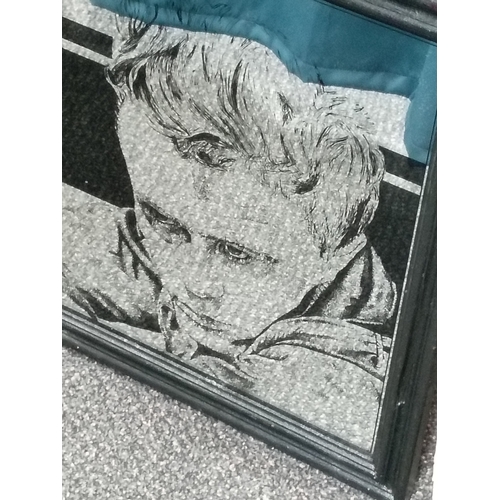 110 - Vintage James Dean framed mirror H 45.5cm x W 45.5cm