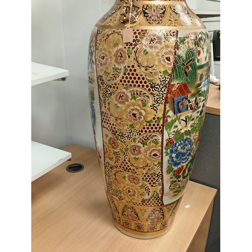 126 - Large floor standing Oriental vase H 90cm x W 30cm