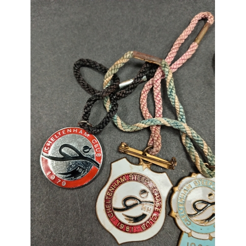 3 - Four Cheltenham Steeplechase horse racing club badges dates from 1979-1984