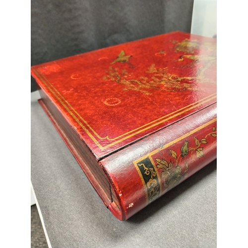 5 - Oriental large book jewellery box 32cm x 27cm.