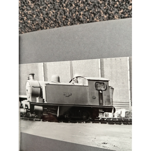 7 - Vintage suede postcard album of trains.