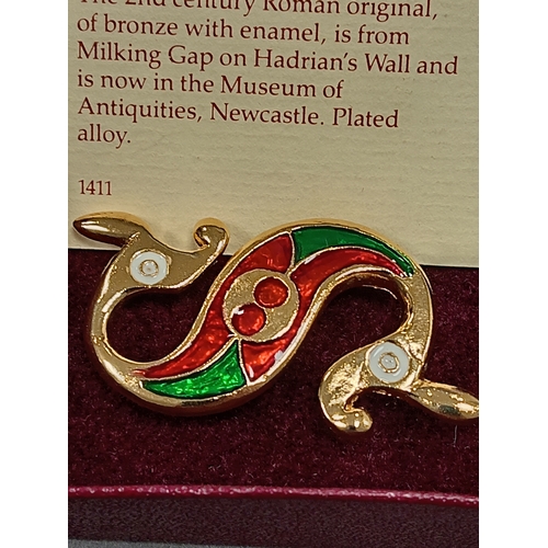 15 - Past times Dragonesque enamel brooch