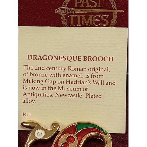 15 - Past times Dragonesque enamel brooch