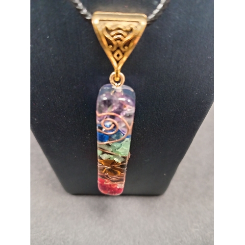 26 - Large chakra pendant 5cm on chain 44cm