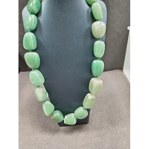 29 - Vintage Green Adventurine gemstone necklace 40cm