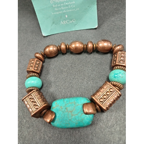 34 - Alexis Raven & Co Turquoise and copper bracelet 9cm diameter