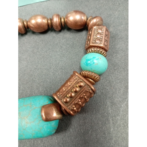 34 - Alexis Raven & Co Turquoise and copper bracelet 9cm diameter