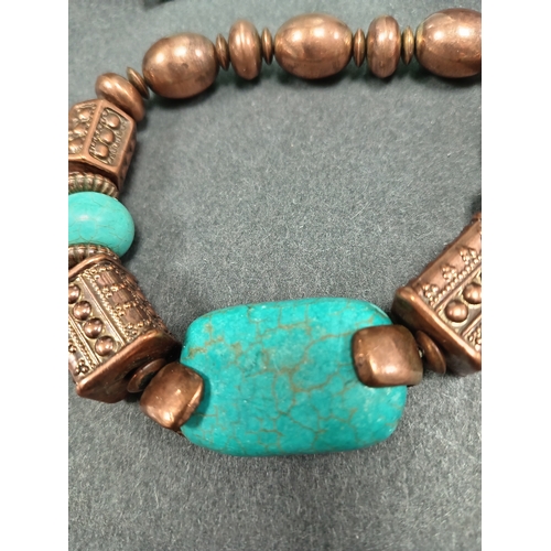 34 - Alexis Raven & Co Turquoise and copper bracelet 9cm diameter