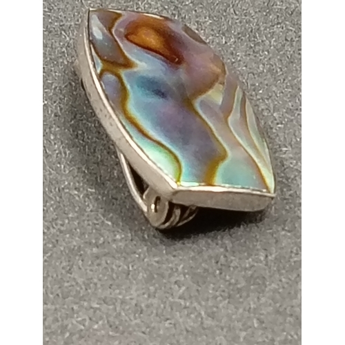 45 - Marked silver Abalone shell brooch