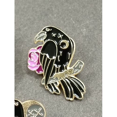 51 - Three Raven pin badges