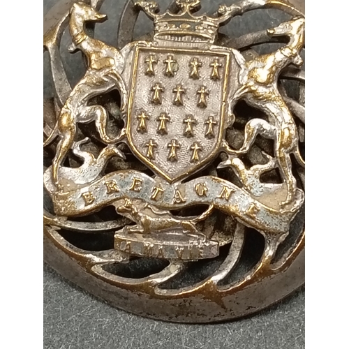 67 - Antique French Bretagne Amavie coat of arms brooch