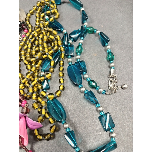 75 - Five vintage beaded necklaces