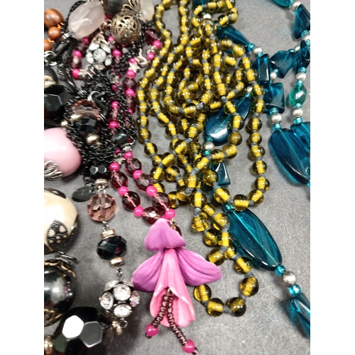 75 - Five vintage beaded necklaces