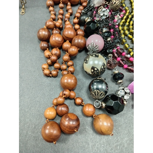 75 - Five vintage beaded necklaces