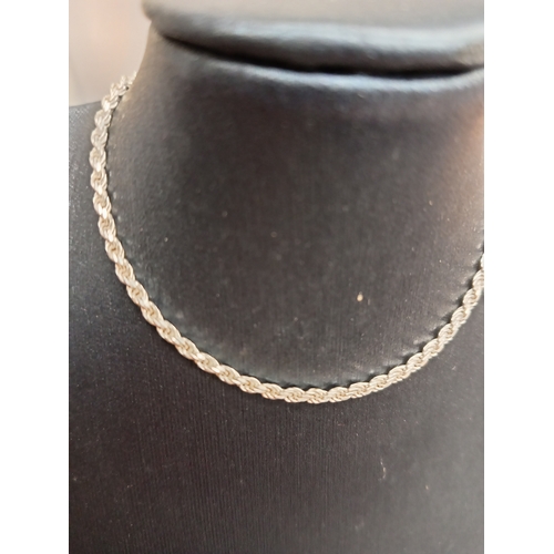 387 - 925 silver rope chain bracelet 18cm