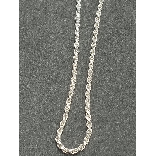 387 - 925 silver rope chain bracelet 18cm