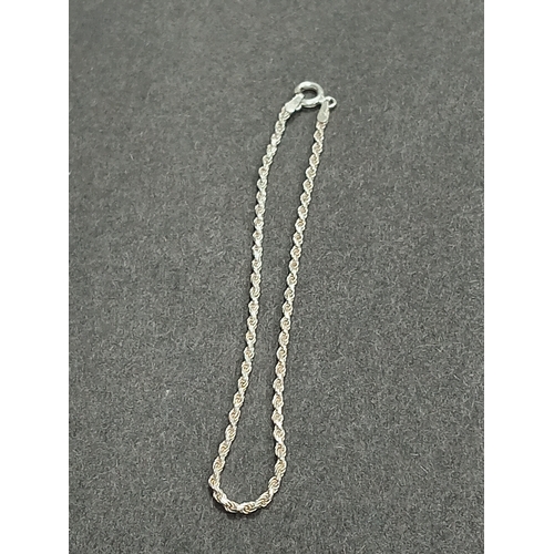 387 - 925 silver rope chain bracelet 18cm