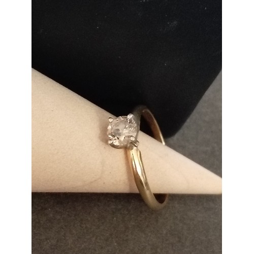 417 - 14ct gold 0.72ct diamond ring size Q weight 2.16 grams