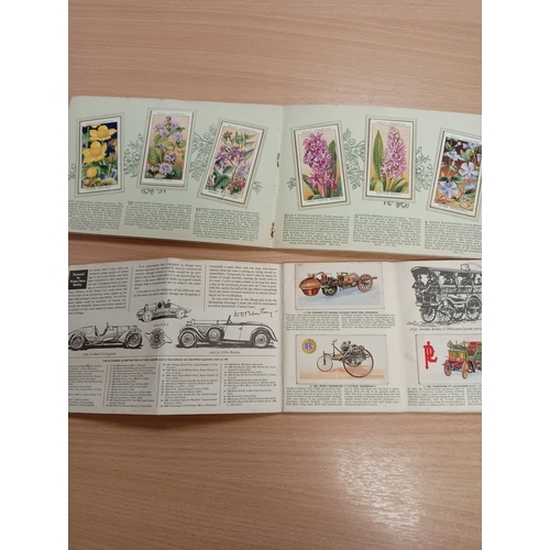 17 - Complete sets of vintage cigarette picture cards and Two albums includes flowers, cars, movie stars ... 