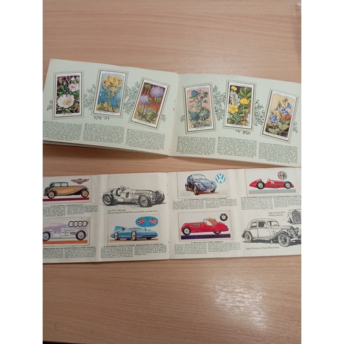 17 - Complete sets of vintage cigarette picture cards and Two albums includes flowers, cars, movie stars ... 