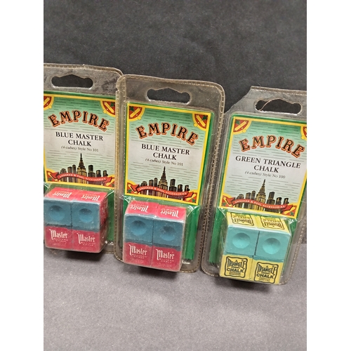 26 - Job lot of Empire Green and Blue Snooker/pool chalks