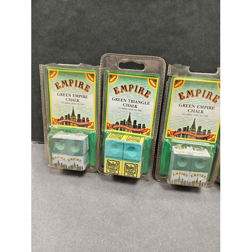 26 - Job lot of Empire Green and Blue Snooker/pool chalks