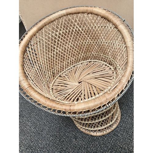 37 - Vintage mid century child's wicker peacock chair H 50cm x W 49cm