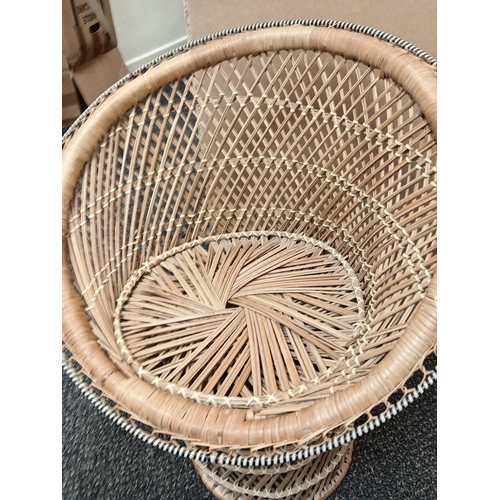 37 - Vintage mid century child's wicker peacock chair H 50cm x W 49cm