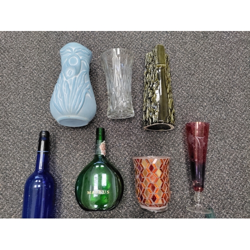 77 - Job lot of glass and ceramics mostly vases