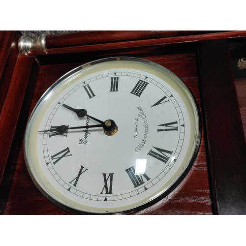 80 - Antique style battery operated wooden clock