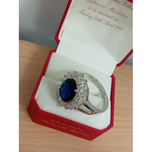 303 - Prince William & Kate Williams commemorative decorative boxed Ring in box. Ring measures 4cm diamete... 