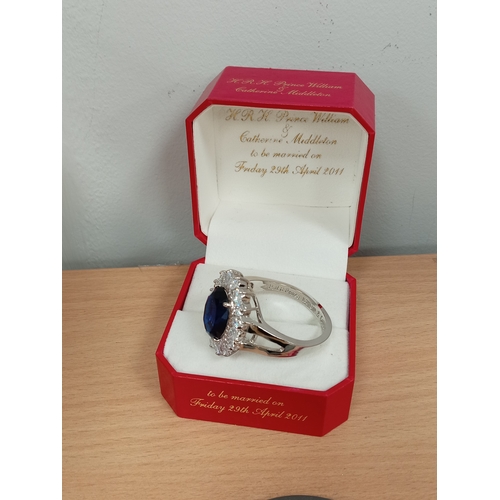 303 - Prince William & Kate Williams commemorative decorative boxed Ring in box. Ring measures 4cm diamete... 