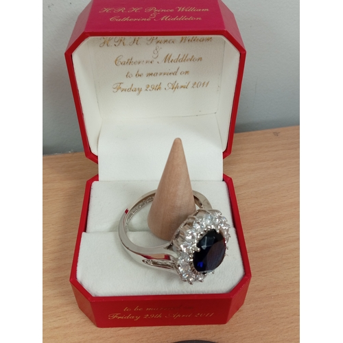 303 - Prince William & Kate Williams commemorative decorative boxed Ring in box. Ring measures 4cm diamete... 