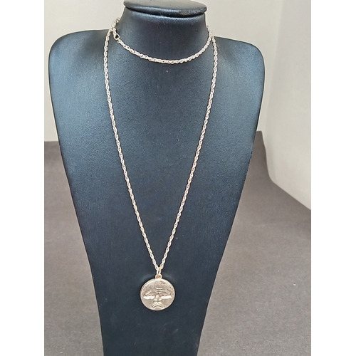 314 - Sad moon pendant on 925 silver chain L 46cm