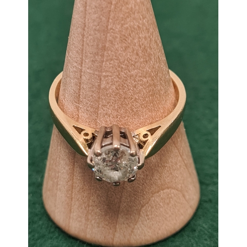 320 - 1 carat Diamond solitaire ring set in 18 carat gold. Size N+ 3.8 grams.